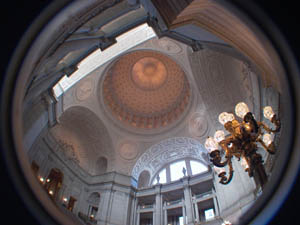 fisheye view of San Francisco City Hall rotunda