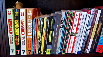 photographs of my books on a shelf