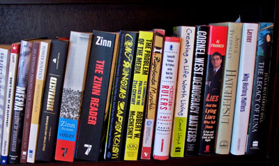 photographs of my books on a shelf
