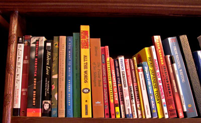 photographs of my books on a shelf