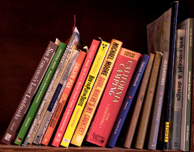 photographs of my books on a shelf